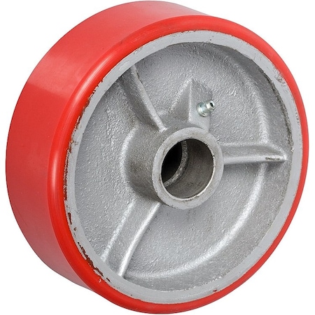 Casterhq 6"x2" Red Polyurethane on Silver Cast Iron Core, 1,200 lbs Capacity CB-PCI62R